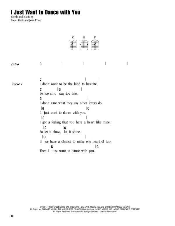 George Strait I Just Want To Dance With You Musik Noten - Guitar Chords/Lyrics - 163207-0