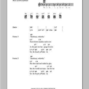 G.H. Stover On The Beach At Waikiki Musik Noten - Ukulele Chords/Lyrics - 95171-0
