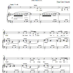 Gian Carlo Menotti Afraid, Am I Afraid? (Baba's Aria) Musik Noten - Piano & Vocal - 51728-0