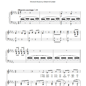 Gilbert & Sullivan When Maiden Loves She Sits And Sighs Musik Noten - Piano & Vocal - 112168-0