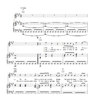 Glasvegas Daddy's Gone Musik Noten - Piano, Vocal & Guitar Chords - 43411-0