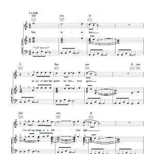 Glasvegas Polmont On My Mind Musik Noten - Piano, Vocal & Guitar Chords - 43424-0