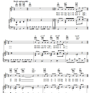 Glee Cast Blackbird Musik Noten - Piano, Vocal & Guitar Chords - 84523-0