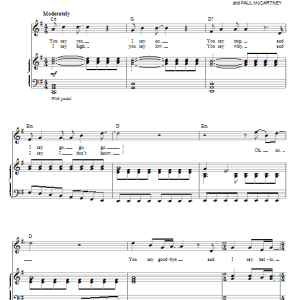 Glee Cast Hello, Goodbye Musik Noten - Piano & Vocal - 77569-0