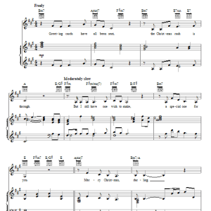 Glee Cast Merry Christmas, Darling Musik Noten - Piano, Vocal & Guitar Chords - 85243-0