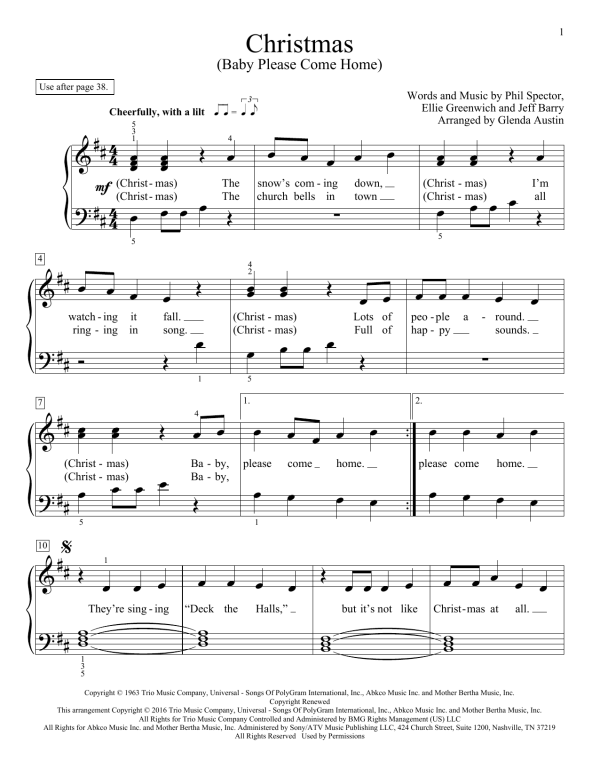 Glenda Austin Christmas (Baby Please Come Home) Musik Noten - Educational Piano - 172155-0