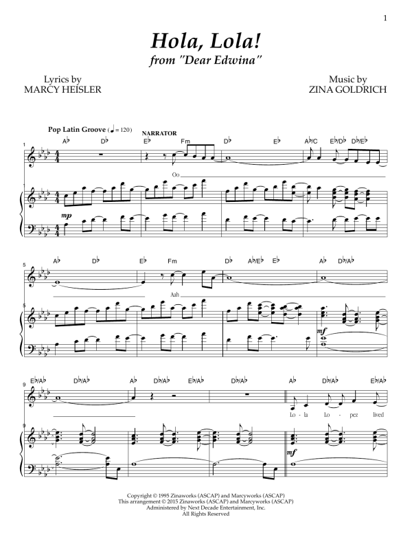 Goldrich & Heisler Hola, Lola! Musik Noten - Piano & Vocal - 78310-0