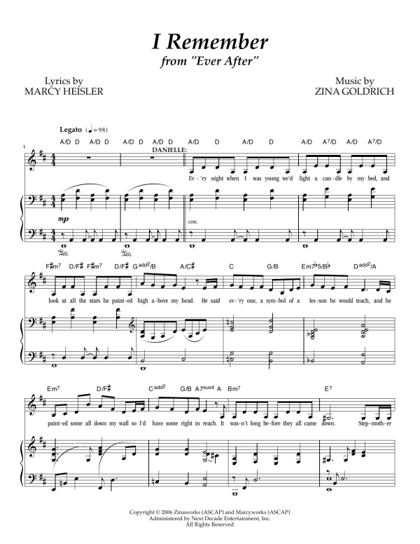 Goldrich & Heisler I Remember Musik Noten - Piano & Vocal - 174494-0