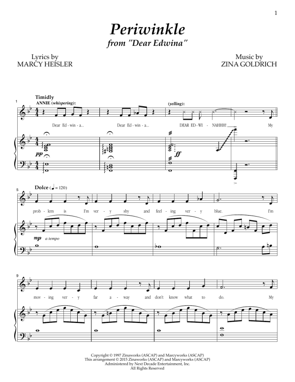 Goldrich & Heisler Periwinkle Musik Noten - Piano & Vocal - 161323-0