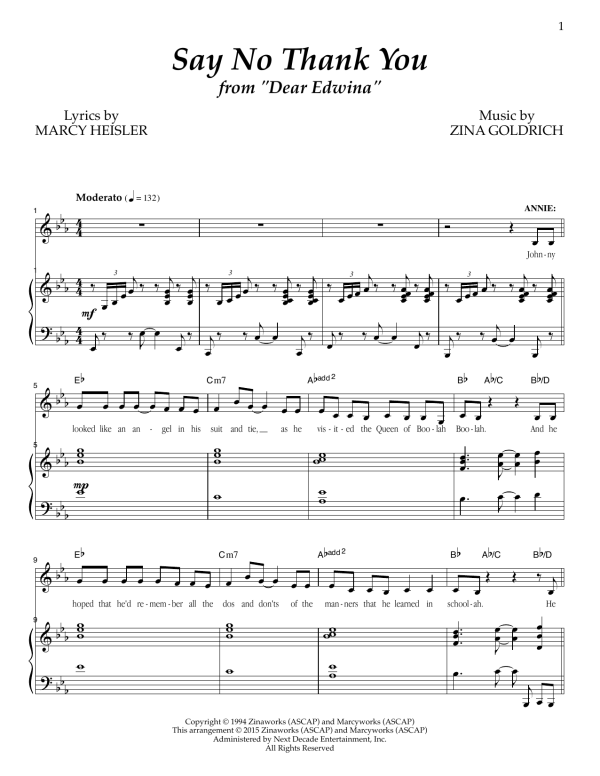 Goldrich & Heisler Say No Thank You Musik Noten - Piano & Vocal - 161308-0