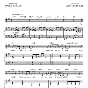 Goldrich & Heisler The Things I Know Of Love Musik Noten - Piano & Vocal - 78323-0