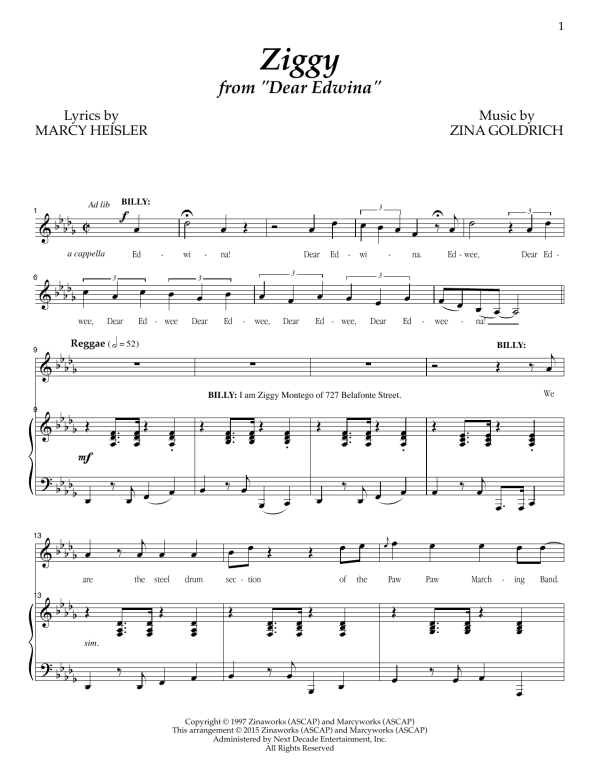 Goldrich & Heisler Ziggy Musik Noten - Piano & Vocal - 161262-0