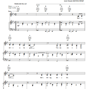 Gram Parsons Christine's Tune Musik Noten - Piano, Vocal & Guitar Chords - 64423-0