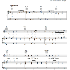 Gram Parsons Hot Burrito No. 1 (I'm Your Toy Horn) Musik Noten - Piano, Vocal & Guitar Chords - 64424-0