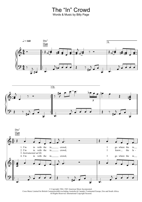 Gregory Porter The "In" Crowd Musik Noten - Piano, Vocal & Guitar Chords - 119935-0