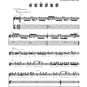 Guns N' Roses Paradise City (live version) Musik Noten - Guitar Tab - 78221-0