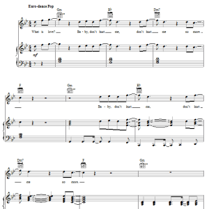 Haddaway What Is Love Musik Noten - Piano, Vocal & Guitar Chords - 59410-0