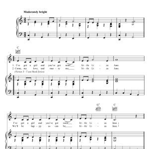 Hank Thompson Li'l Liza Jane Musik Noten - Piano, Vocal & Guitar Chords - 122820-0