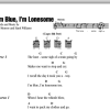 Hank Williams I'm Blue, I'm Lonesome Musik Noten - Guitar Chords/Lyrics - 93806-0
