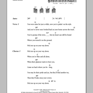 Harlan Howard Pick Me Up On Your Way Down Musik Noten - Guitar Chords/Lyrics - 80122-0