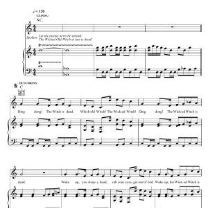 Harold Arlen Ding-Dong! The Witch Is Dead (from 'The Wizard Of Oz') Musik Noten - Piano, Vocal & Guitar Chords - 120821-0