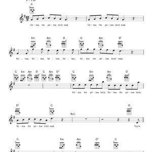 Harold Arlen Follow The Yellow Brick Road/ We're Off To See The Wizard Musik Noten - Ukulele - 122446-0