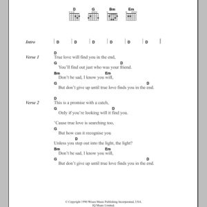 Headless Heroes True Love Will Find You In The End Musik Noten - Guitar Chords/Lyrics - 108518-0