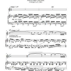 Heitor Villa-Lobos Aria From Bachianas Brasileiras Cantilena No. 5 Musik Noten - Piano & Vocal - 115422-0