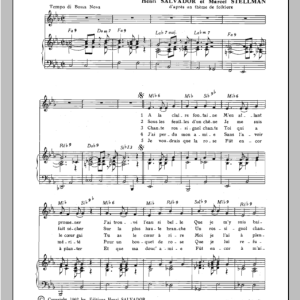 Henri Salvador A La Claire Fontaine Musik Noten - Piano, Vocal & Guitar Chords - 114871-0