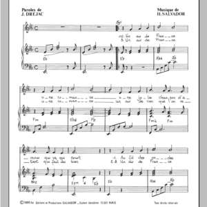 Henri Salvador Air De France Musik Noten - Piano & Vocal - 115562-0