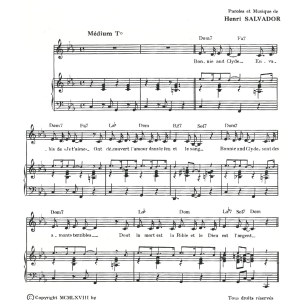 Henri Salvador Ballade Pour Bonnie And Clyde Musik Noten - Piano & Vocal - 114958-0