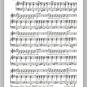 Henri Salvador C'etait Un Jour Comme Celui La Musik Noten - Piano & Vocal - 114934-0