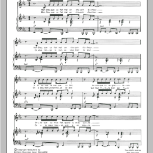 Henri Salvador Chagrin D'amour Musik Noten - Piano & Vocal - 115564-0