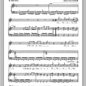 Henri Salvador Cohabitation Musik Noten - Piano & Vocal - 114967-0