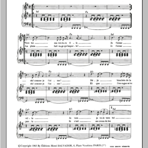 Henri Salvador Comme Je T'aime Musik Noten - Piano & Vocal - 114969-0