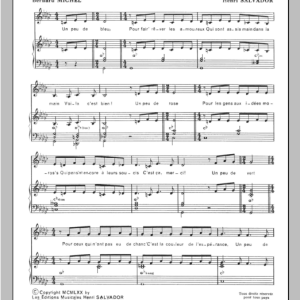 Henri Salvador Couleurs Musik Noten - Piano & Vocal - 115303-0