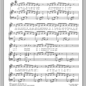 Henri Salvador Cover Girl Musik Noten - Piano & Vocal - 114972-0