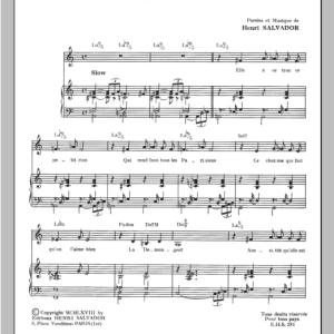 Henri Salvador Demongeot Musik Noten - Piano & Vocal - 115107-0