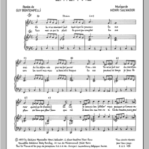 Henri Salvador Eh La Vie Musik Noten - Piano & Vocal - 115005-0