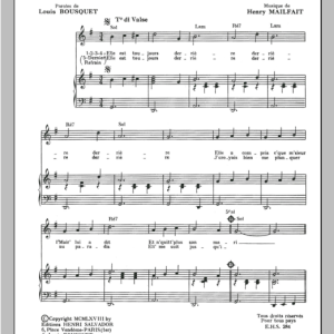 Henri Salvador Elle Est Toujours Derriere (Article 214) Musik Noten - Piano & Vocal - 115007-0