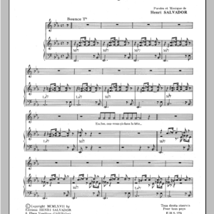 Henri Salvador Enfoncez Vous Ca Dans La Tete Musik Noten - Piano & Vocal - 115008-0