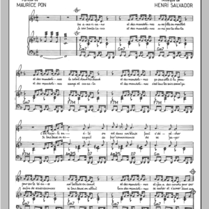 Henri Salvador Et Des Mandolines Musik Noten - Piano & Vocal - 115023-0