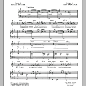 Henri Salvador Fais Semblant Musik Noten - Piano & Vocal - 115027-0