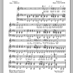 Henri Salvador Hey! Jack! Musik Noten - Piano & Vocal - 115050-0