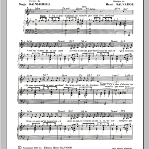 Henri Salvador IL N'y A Plus D'abonne Au Numero Que Vous Avez Demande Musik Noten - Piano & Vocal - 115056-0