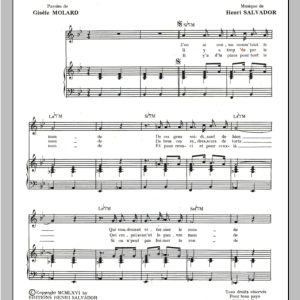 Henri Salvador Je Ne Suis Pas Pire Que Les Autres Musik Noten - Piano & Vocal - 115090-0