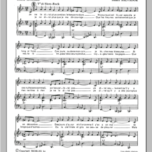 Henri Salvador Je Ne Te Dirai Plus Musik Noten - Piano & Vocal - 115091-0