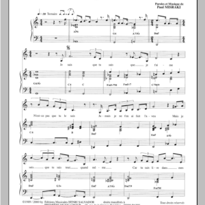Henri Salvador Je Sais Que Tu Sais Musik Noten - Piano & Vocal - 115093-0