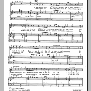 Henri Salvador La Dame De Coeur Musik Noten - Piano & Vocal - 115106-0