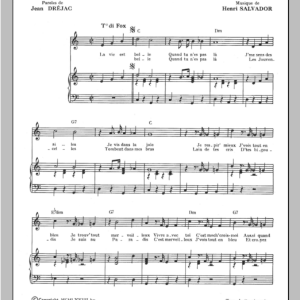Henri Salvador La Vie Est Belle Quand Tu N'es Pas Musik Noten - Piano & Vocal - 115131-0